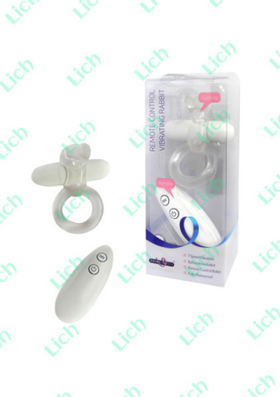 Белое эрекционное кольцо с клиторальным стимулятором и вибратором