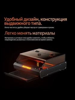 Лазерный гравёр ACMER P3 48 Вт закрытого типа гравировка по дереву, акрилу, коже и МДФ, рабочая зона 400 390 мм, высокая точность