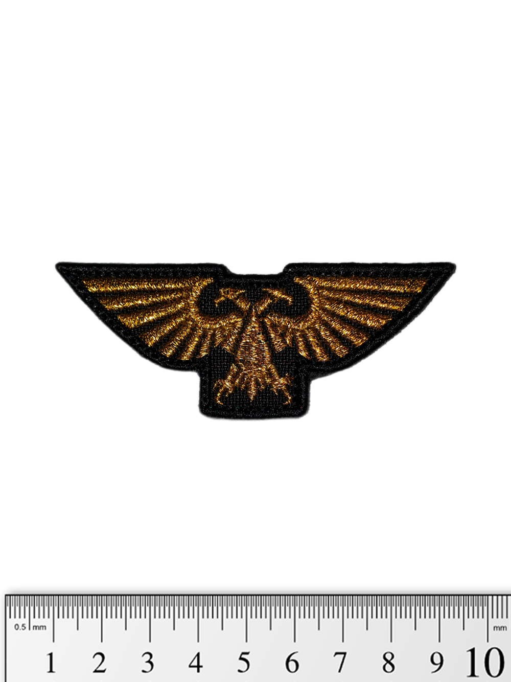 Шеврон Warhammer 40k. Имперский орёл (Imperial Aquila) вышивка. Золото