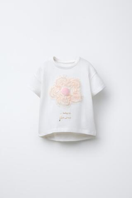 ZARA ФУТБОЛКА С КОНТРАСТНЫМИ ЦВЕТАМИ, ЭКРЮ