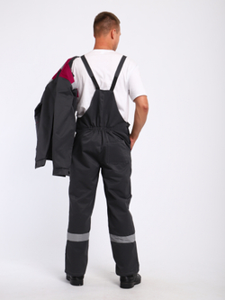 Полукомбинезон рабочий Гигант серый на лямках молния