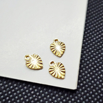 Подвеска сердце, сталь, позолота, алмазная грань, 8мм, штучно