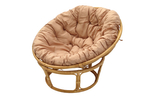 Кресло для отдыха Папасан арт.Р110Н Ø110см ротанг натуральный 3 уп(1 уп корзина медовый, 1 уп подставка, 1 уп подушка беж)