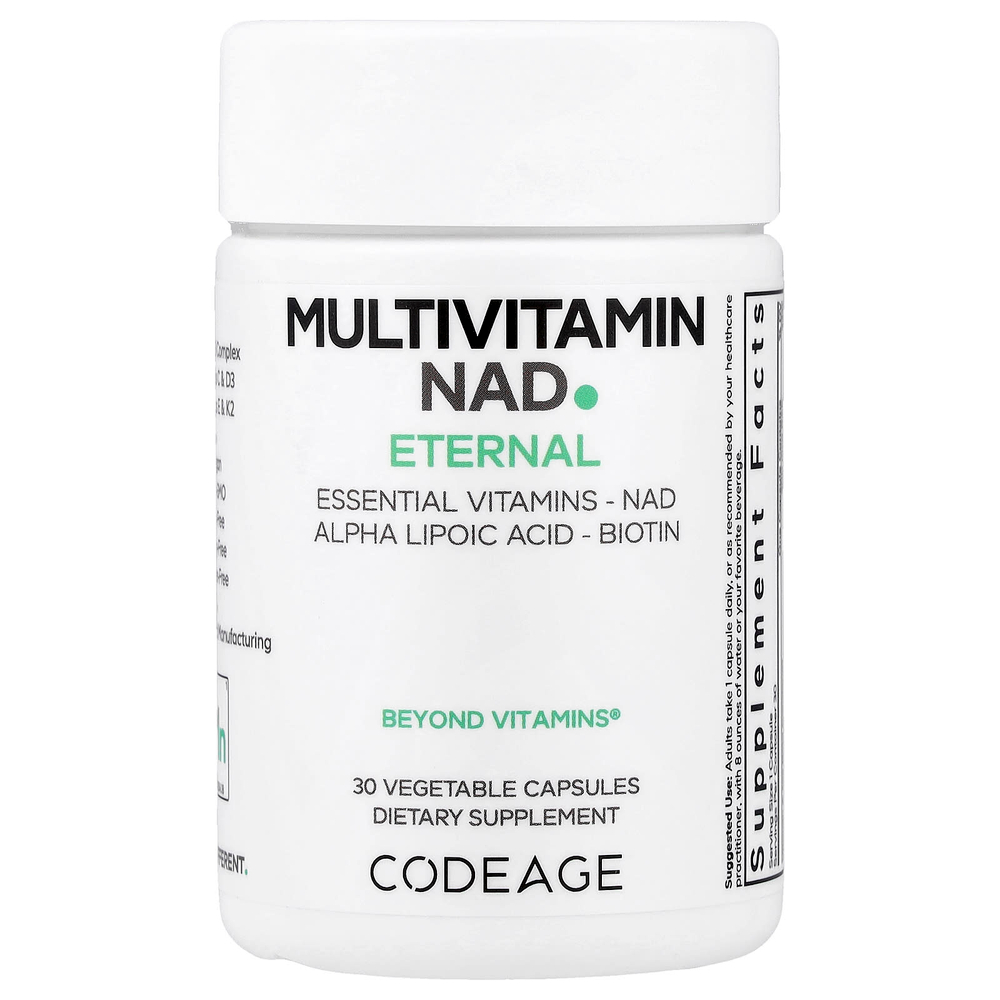 Codeage, мультивитамины с НАД, наружный вкус, 30 растительных капсул