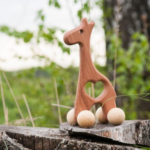 Деревянная каталка Жирафик Леснушки