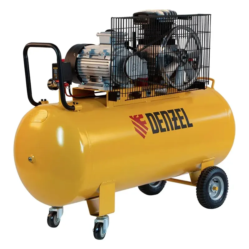 DENZEL BCI3000-T/200 компрессор воздушный 3.0 квт, ременный привод, 200 литров, 530 л/мин 58119