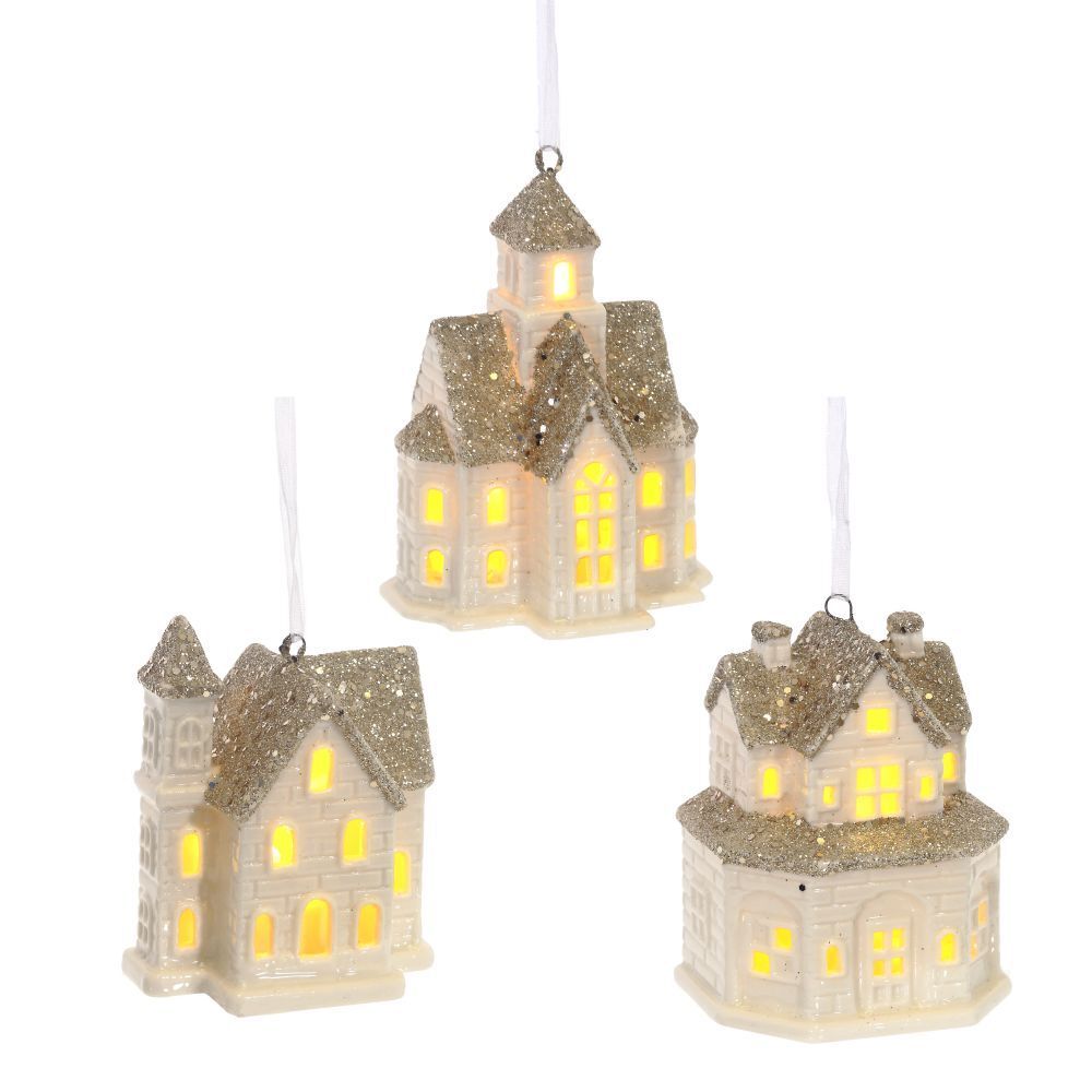 GAEM Украшение новогоднее "Домик" с подсветкой (LR44x2), L7 W5 H10 см, 3в.