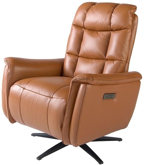 Поворотное кресло-реклайнер 5117/KM-A6010-M567 из коричневой кожи Испания 