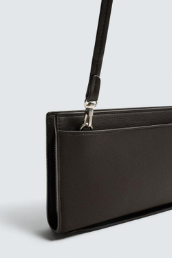 ZARA КОШЕЛЕК XL С ГРАВИРОВКОЙ, КОРИЧНЕВЫЙ