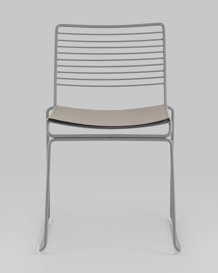 Стул металлический обеденный Hero серый с подушкой