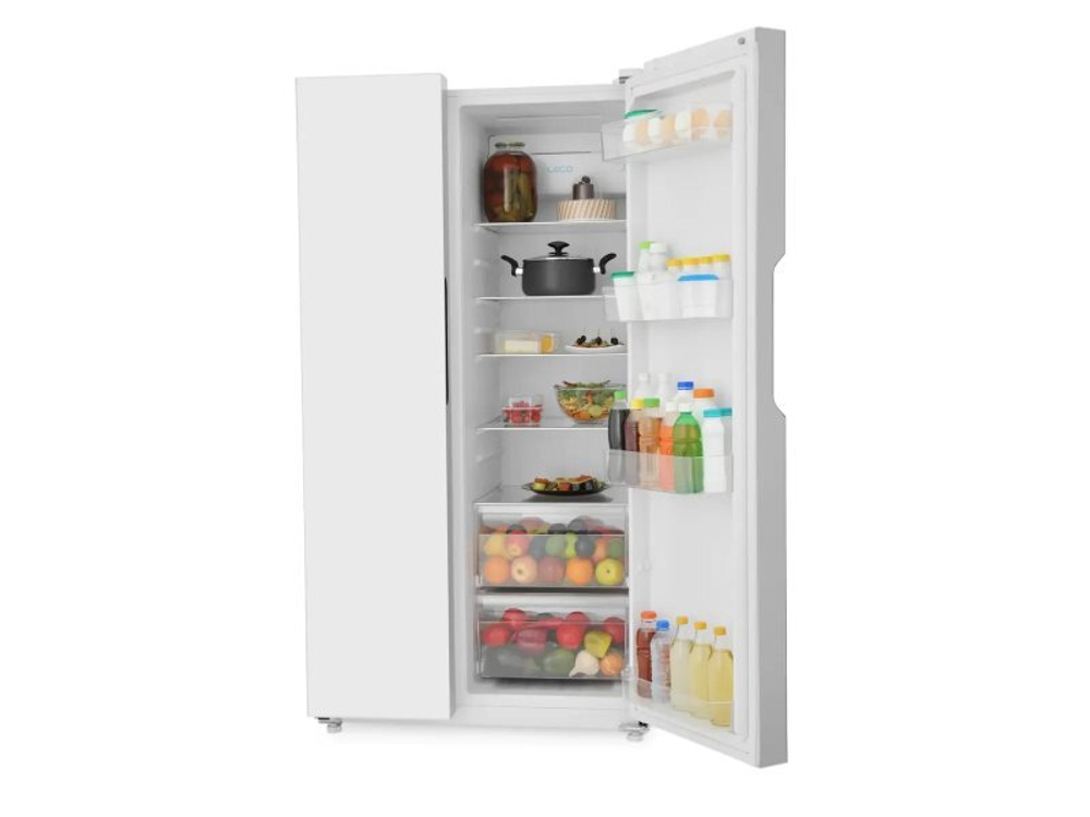 Холодильник Zugel ZRSS630W белое стекло