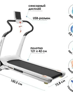 Беговая дорожка электрическая ONLITOP-MINI3, 150,5 х 73,8 х 124 см