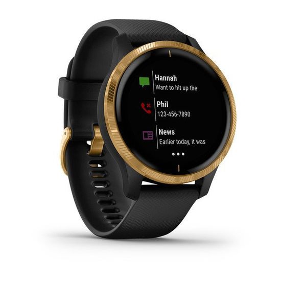 Умные часы Garmin Venu черные с золотистым безелем