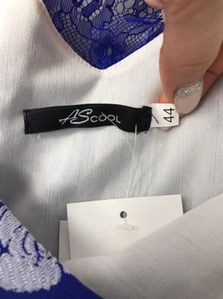 Платье AScool синее "с цветами" 44 размер, новое