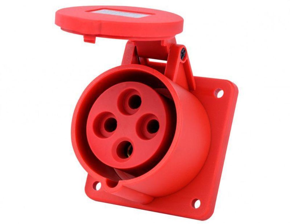 Розетка для скрытой проводки 3Р+РЕ 32А 380В IP44 РЩ-103 DEKraft 26263DEK