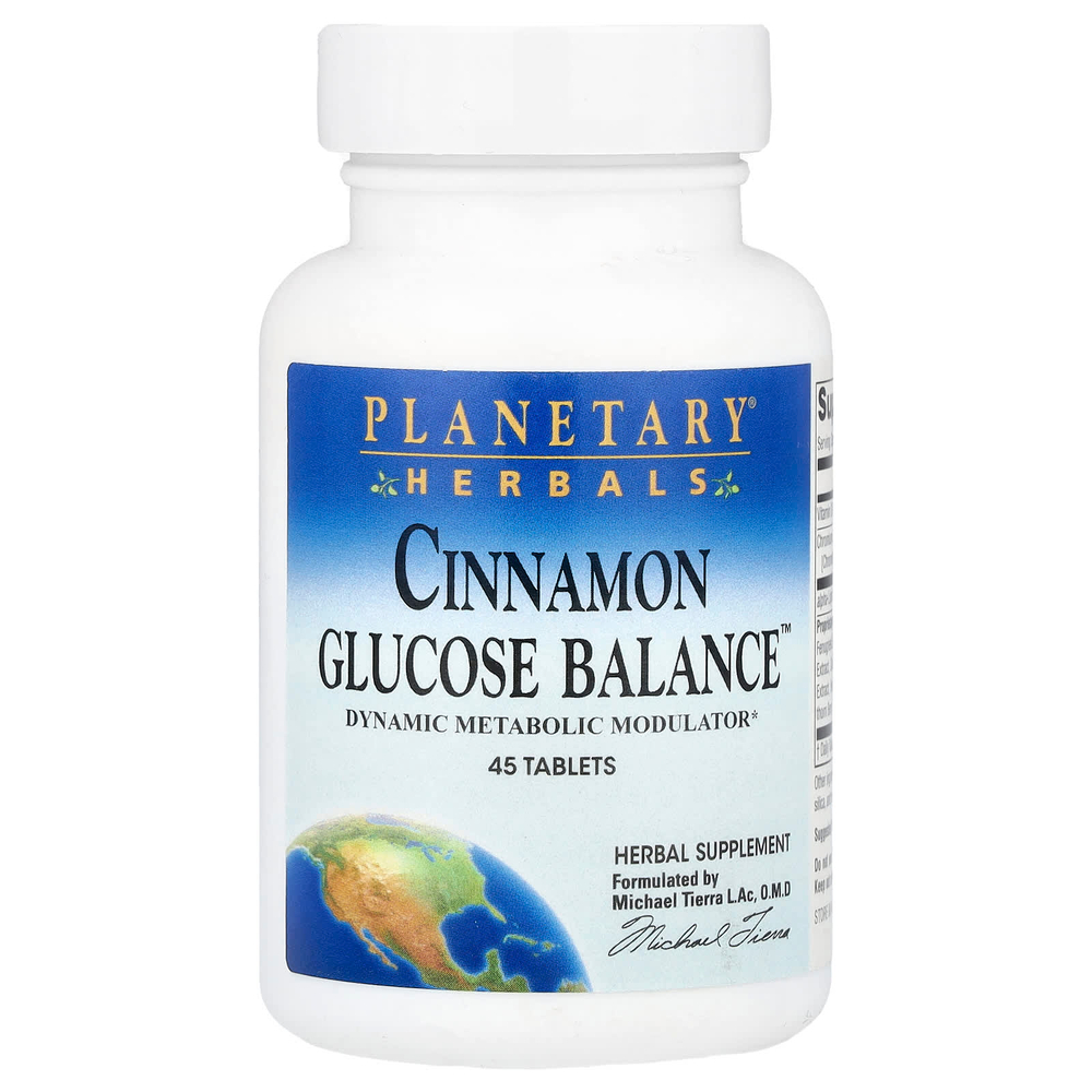 Planetary Herbals, Cinnamon Glucose Balance ™, 45 таблеток