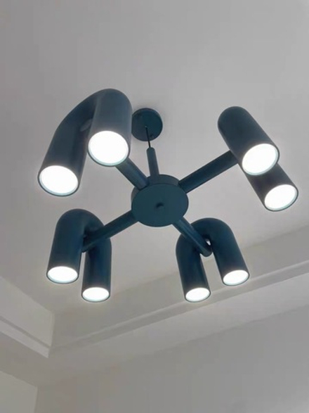 Pendant design lamp Cirkus by AGO Lighting (6 lampshades/Blue)