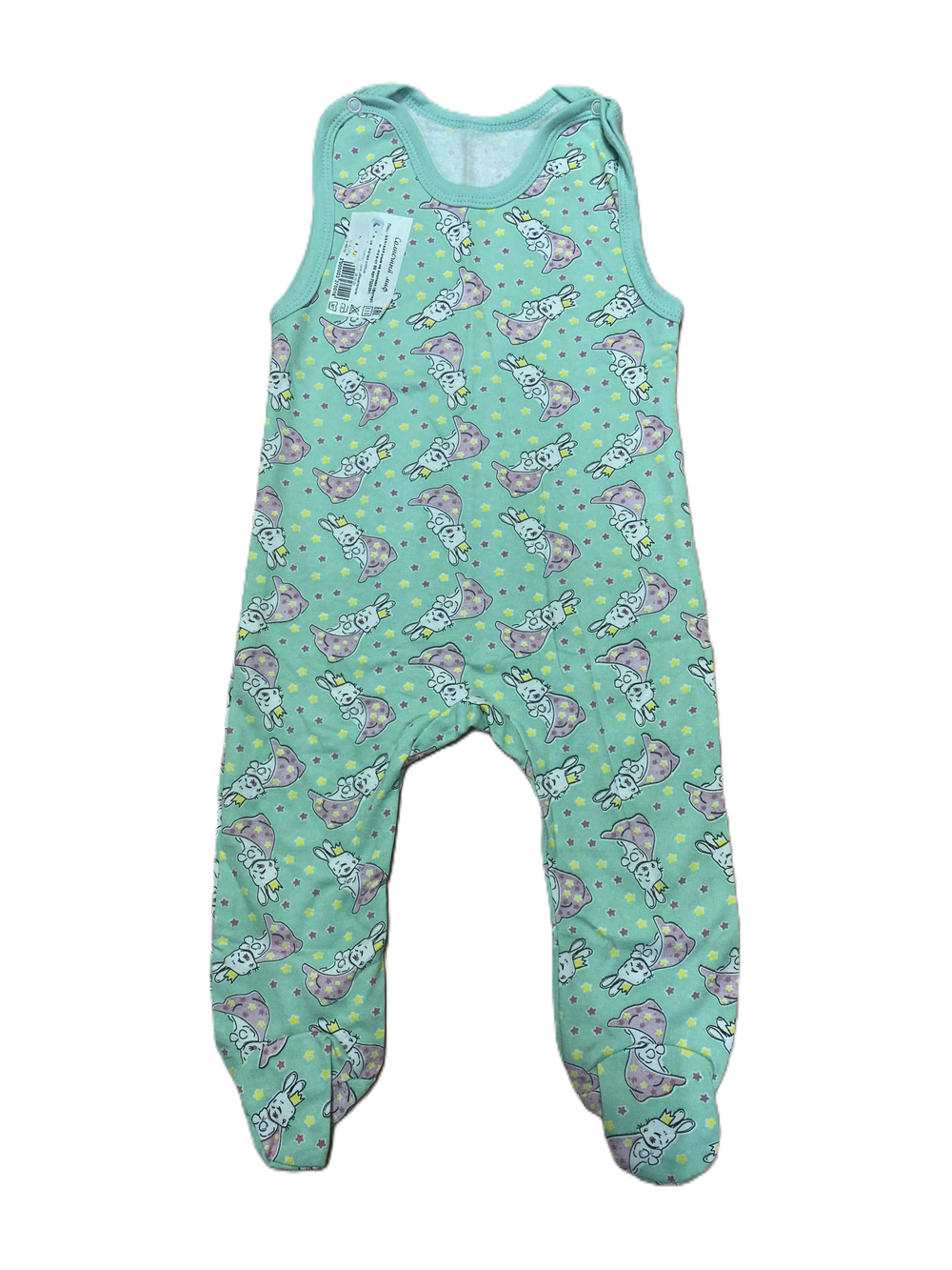 Ползунки длинные на кнопках из футера (100% хлопок с начесом) на рост 80 см