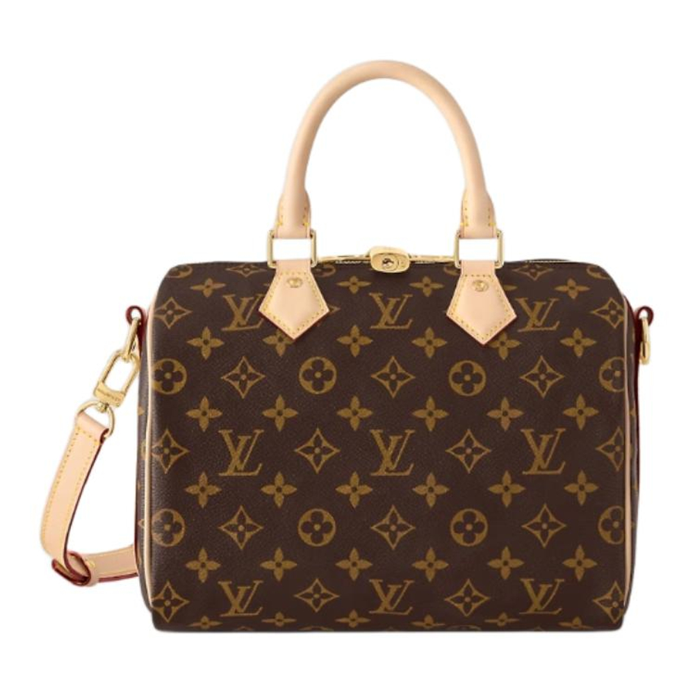 LOUIS VUITTON Speedy Coated Canvas One Shoulder Handbag Women"s Brown