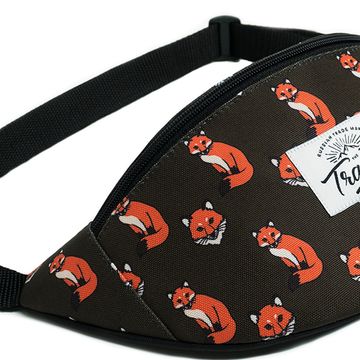 Поясная сумка Travel. Лисы. Зеленый