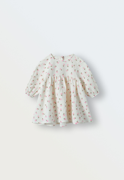 3125-111 Платье из муслина (цветочки)