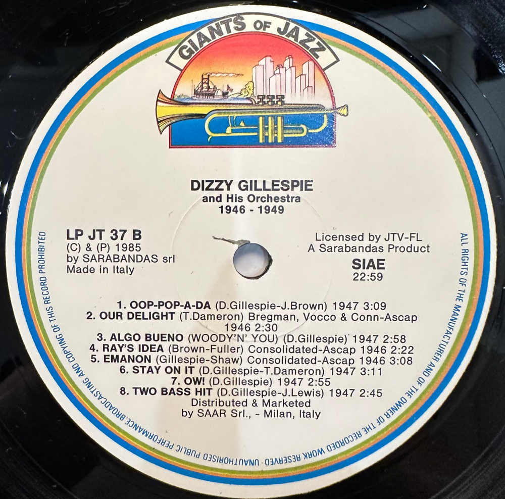 Dizzy Gillespie And His Orchestra 1946-1949 (Италия 1985г.)