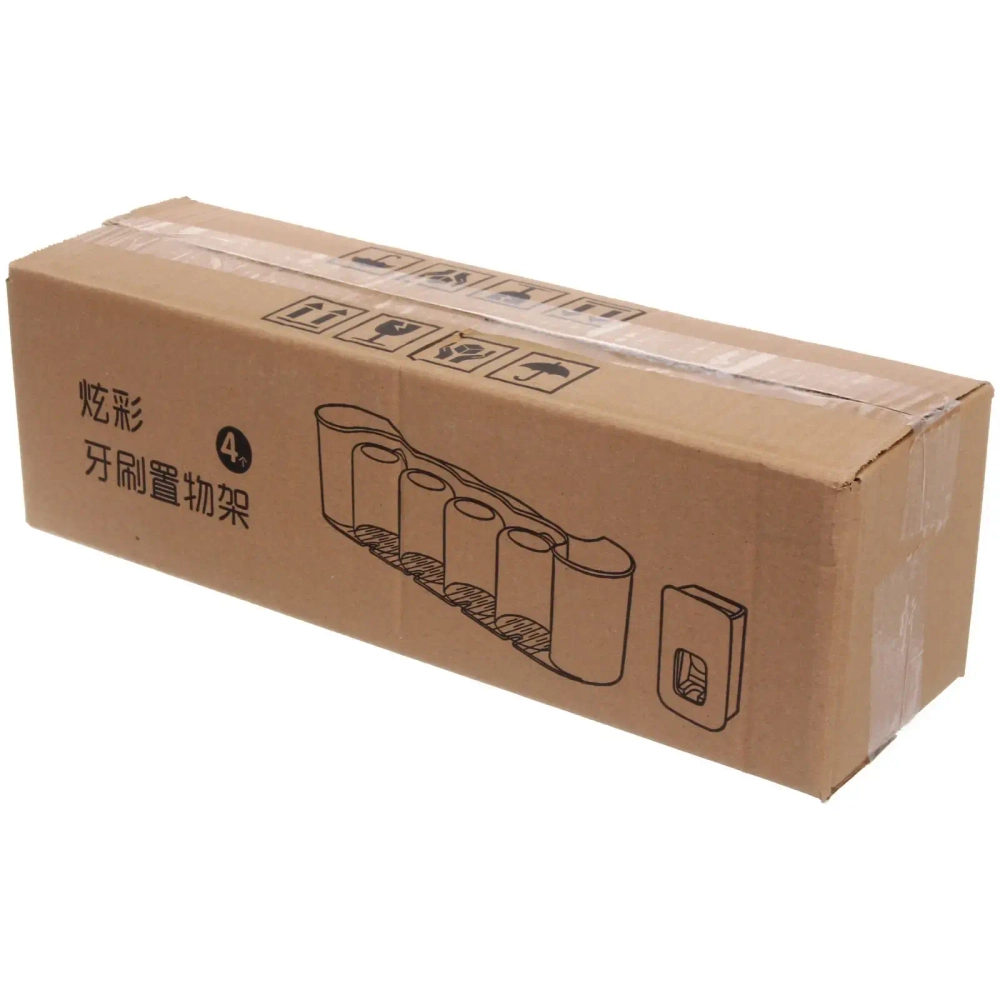 Подставка для умывальных принадлежностей «Универсальная» 4 стакана + дозатор для зубной пасты 6291-2