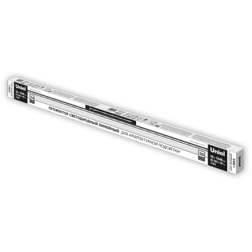 ULF-L52-18W/6400K/L100 220V IP65 SILVER Прожектор светодиодный линейный, 1000мм. Дневной свет (6400К). 2500Лм. Алюминий. TM Uniel