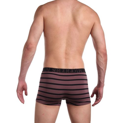Мужские трусы боксеры коричневые в полоску Sergio Dallini SG2929-1