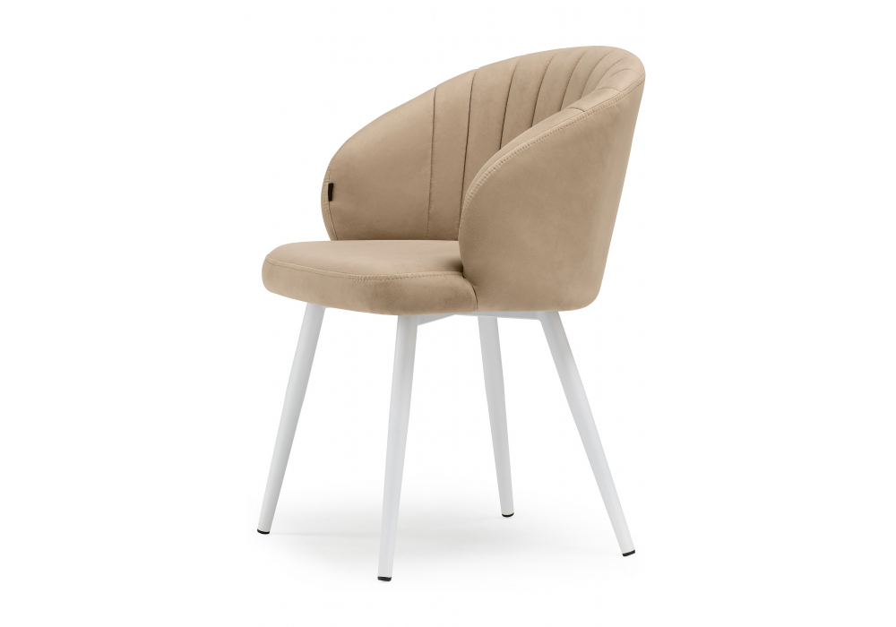 Стул на металлокаркасе Woodville Бэнбу velutto 05, белый, ножки белые