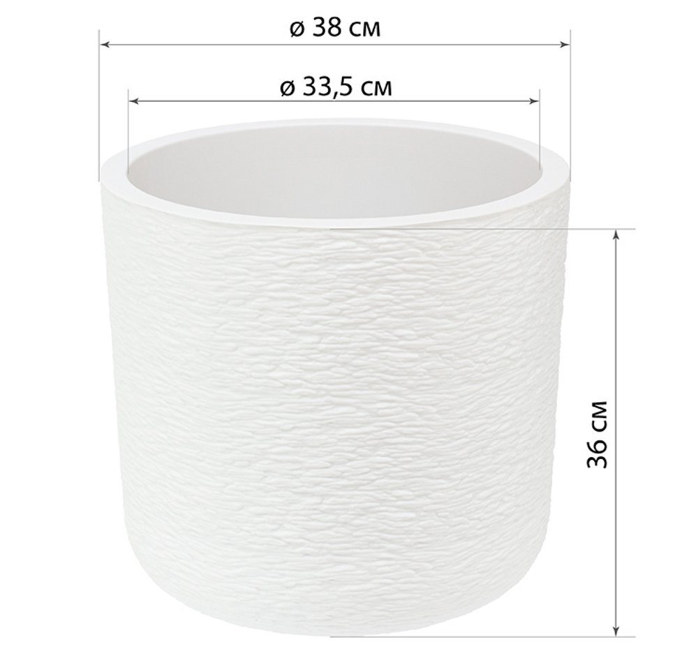 Кашпо СЛАНЕЦ D380 мм 24 л со вставкой