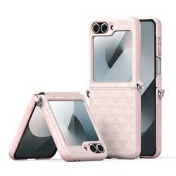 Складной чехол-книжка розового цвета от Dux Ducis для Samsung Z Flip 6, серия Fitt Series Case
