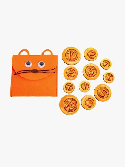 Кошелек развивающий с монетами Котик