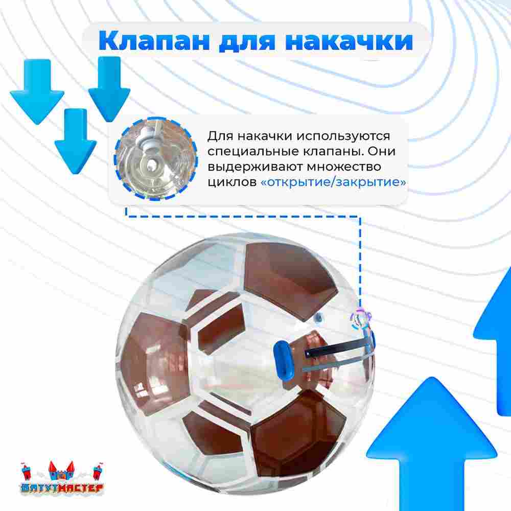 Аттракцион Водный шар ПВХ «Футбольный мяч» 2*2*2 м