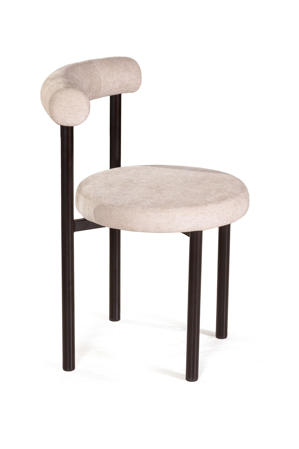 Стул Biggi, шенилл Puffy beige / опоры черные