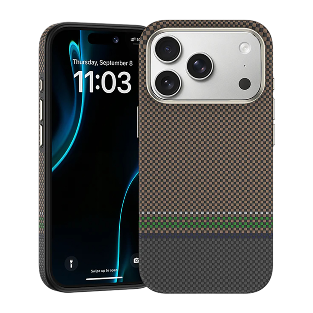 Кевларовый чехол MagSafe Benks ArmorPro Prestige Button для iPhone 17 Pro Max Тонкий гибридный чехол из арамидного волокна DuPont Kevlar плотностью 600 ден с сенсорной накладкой для Контроллера камеры