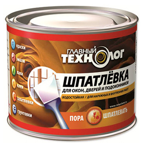 Шпатлевка для окон дверей и подоконников Новбытхим Главный Технолог 0,5 кг