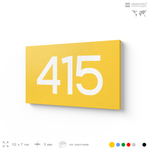 Номер на дверь 415, табличка на дверь для офиса, квартиры, кабинета, аудитории, склада, желтая 120х70 мм, Айдентика Технолоджи