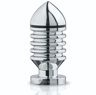 Анальный плаг для электростимуляции Hector Helix Buttplug L - 11,5 см. (Цвет: серебристый)