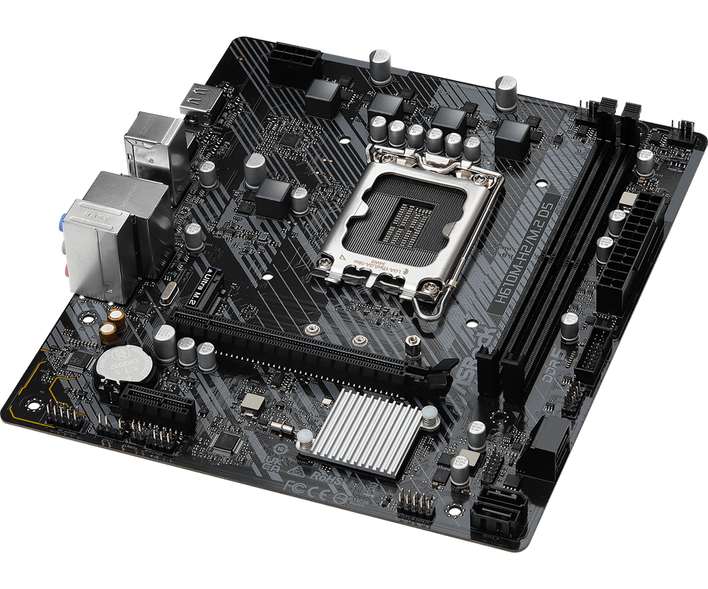 Материнская плата ASRock H610M-H2/M.2 D5 LGA1700 2xDDR5 4xSATA M.2 2xHDMI mATX
