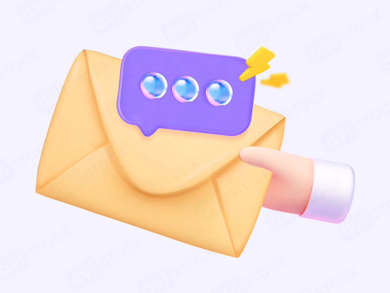 3D Конверт с рукой