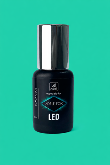LED клей для наращивания ресниц ADELE FOX / Le Mat чёрный "LED-0.5" 5 мл