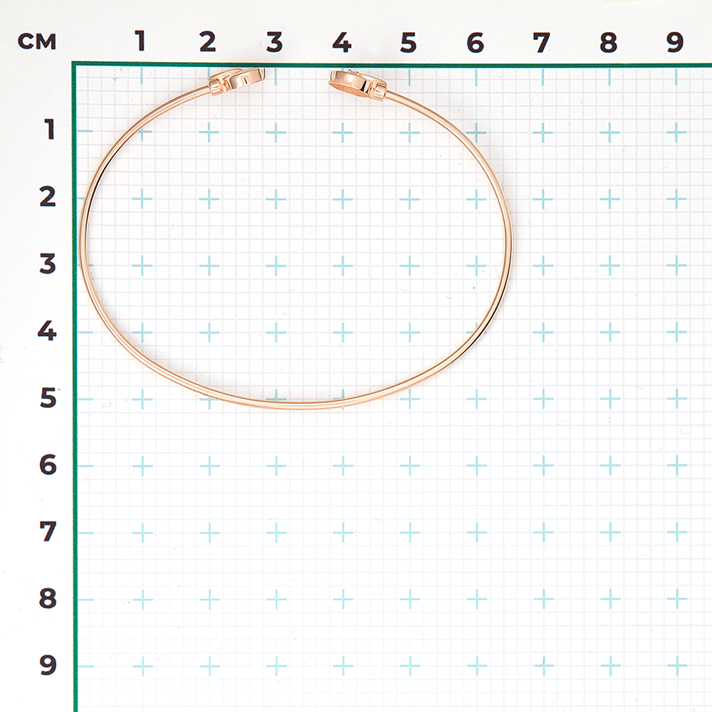 Браслет жесткий из красного золота с бриллиантом