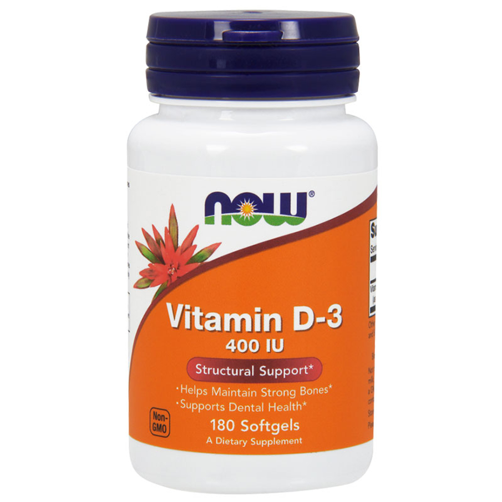 NOW Vitamin D-3 400 (180 капс.)