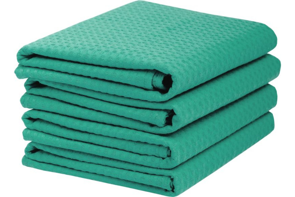 Комплект полотенец вафельных Home One 45х70 (4шт), изумруд