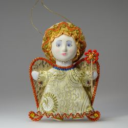 Ёлочная игрушка Ангел с цветочком