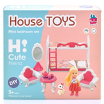 Игровой набор "Спалья" компл. кукла 12см, предм. 12шт, коробка