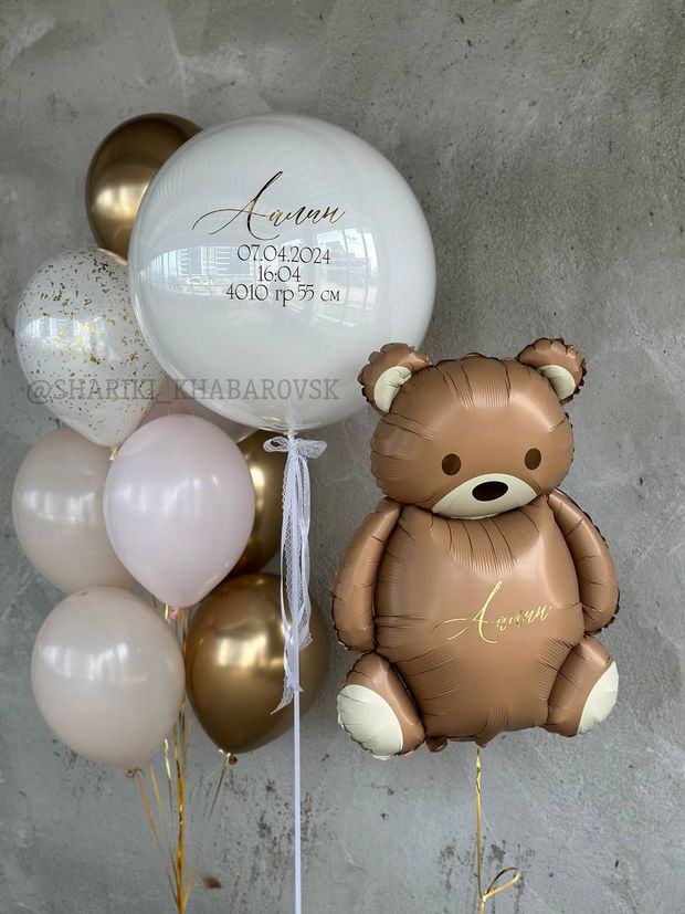 Воздушные шары на выписку для девочки №8065