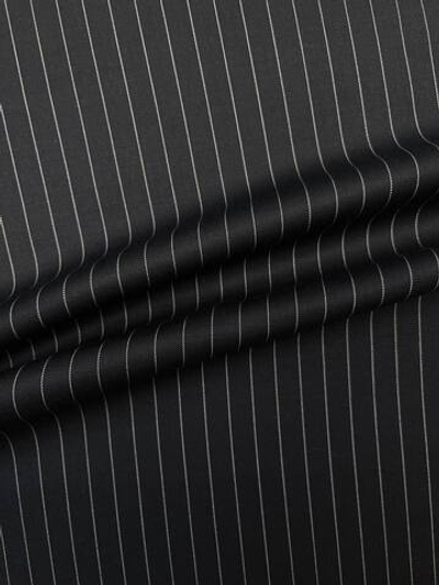 Шерсть костюмно-плательная Armani черная в тонкую белую полоску