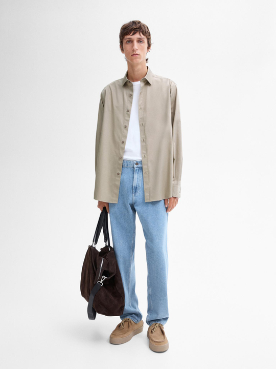 Massimo Dutti РУБАШКА КЛАССИЧЕСКОГО КРОЯ ИЗ ХЛОПКА, ПЕСОЧНЫЙ